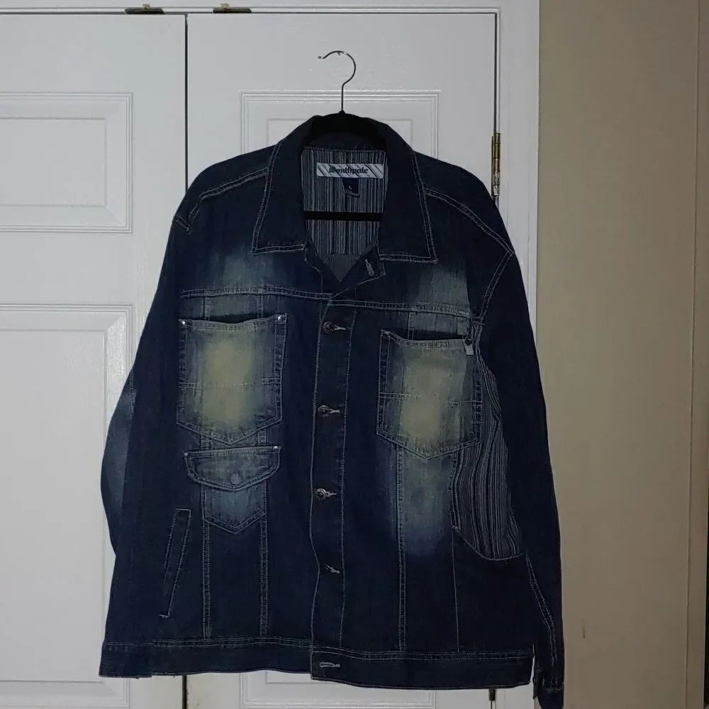 South Pole Signature Series Oversized acid washed denim jean jacket Sz L NWOT